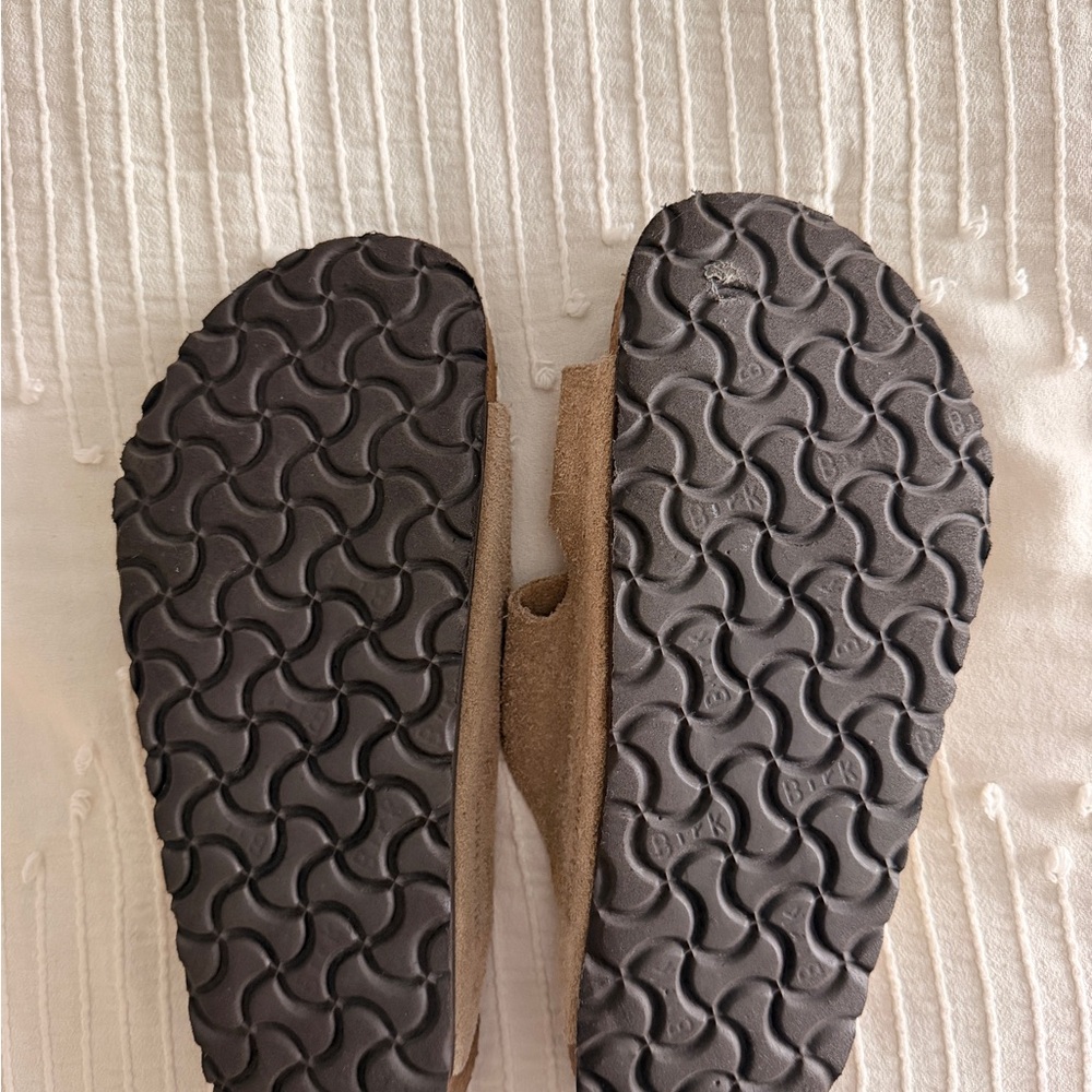 Birkenstock Women's Suede Double Strap Sandals in Taupe - Picture 2 of 2